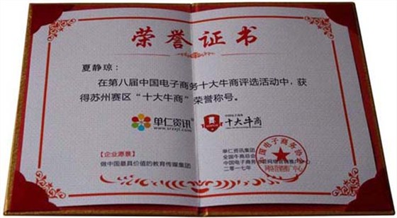 榮譽(yù)證書(shū)